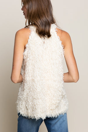 Ostrich Feather Sleeveless Swing Top