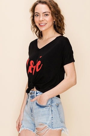 Graphic Love Knotted Tee