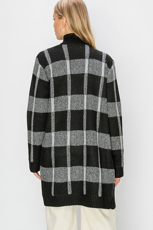 Plaid Maxi Cardigan Sweater