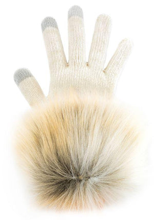 Arctic Fox Faux Fur-Trimmed Tech Gloves