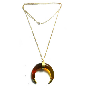Gold Tipped Horn Necklace