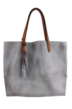 Weathered Hobo Tote with Tassels
