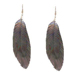 Iridescent Layered Leaves Earrings