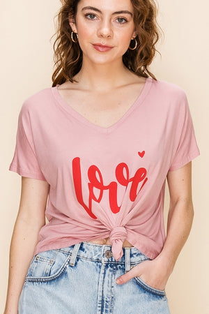 Graphic Love Knotted Tee