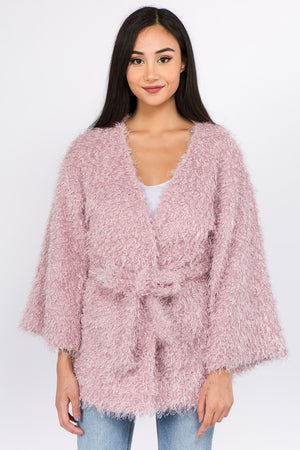 Fuzzy Belle Sleeve Kimono Jacket