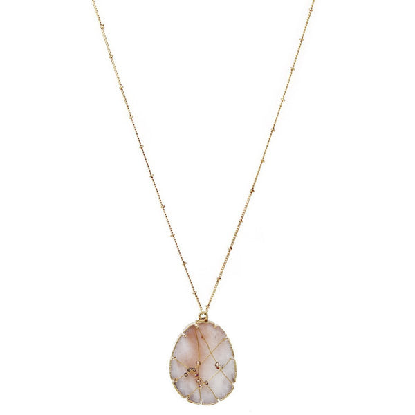 Caged Marble Pendant Necklace