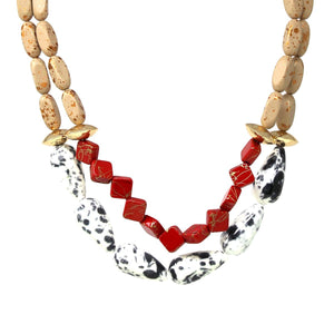 Double Strand Mixed Bead Necklace
