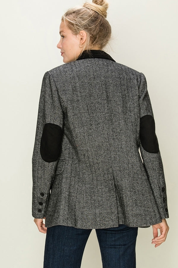 Herringbone Boyfriend Blazer shopretailery1