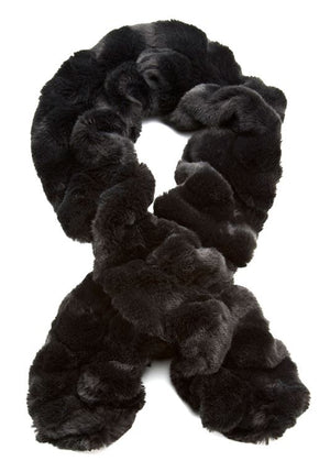 Oynx Mink Couture Ruffle Scarf