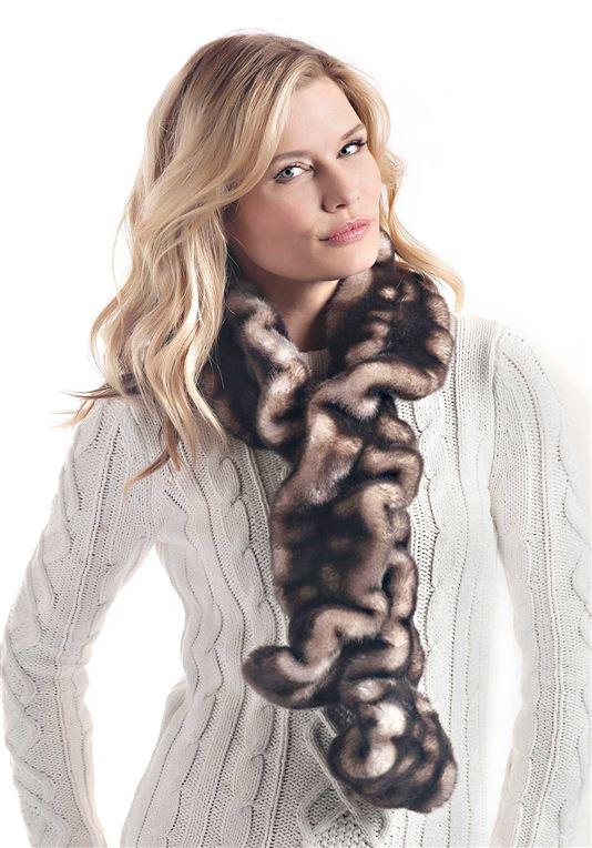 Shadow Mink Couture Ruffle Scarf