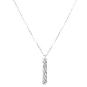 Diamond Cylinder Pendant Necklace