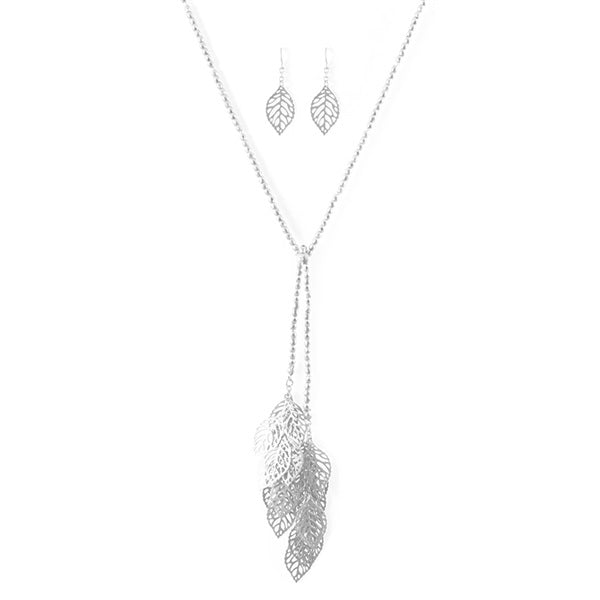 Leaves Beaded Lariat Necklace
