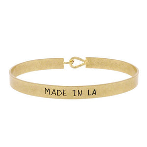"Made in LA" Message Bracelet Wide