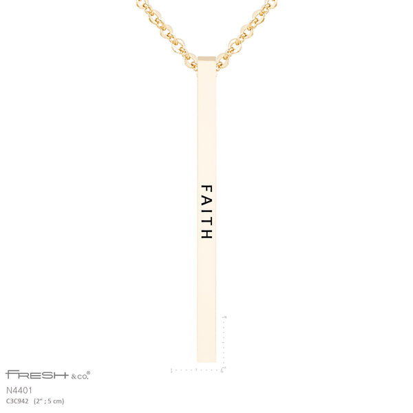 "Faith" Vertical Bar Necklace