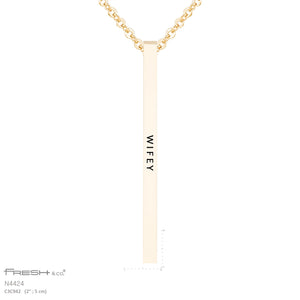 "Wifey" Vertical Bar Necklace