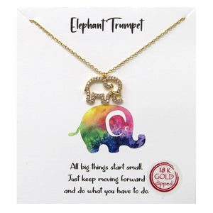 Elephant Trumpet Carded Necklace