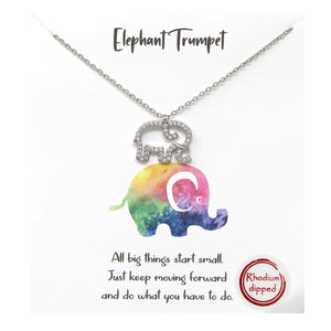 Elephant Trumpet Carded Necklace