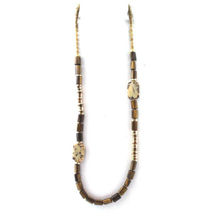 Tribal Wood & Stone Necklace