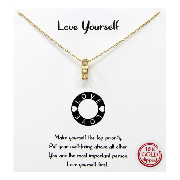 Love Yourself Carded Necklace