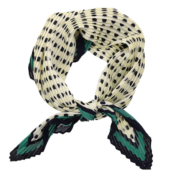 Stripe & Dots Pleated Neck Scarf