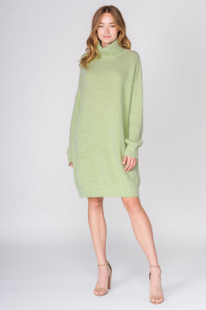 Oversized Sweater Dress with High Neck