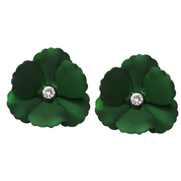 Diamond Flower Bud Earrings