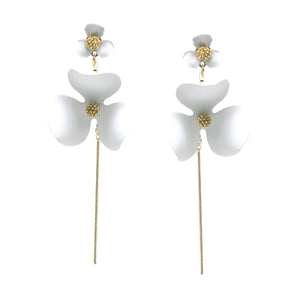 Drop Stem Flower Earrings