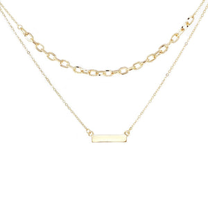 Chain & Plate Layered Necklace