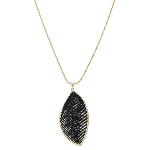 Palm Leaf Pendant Necklace